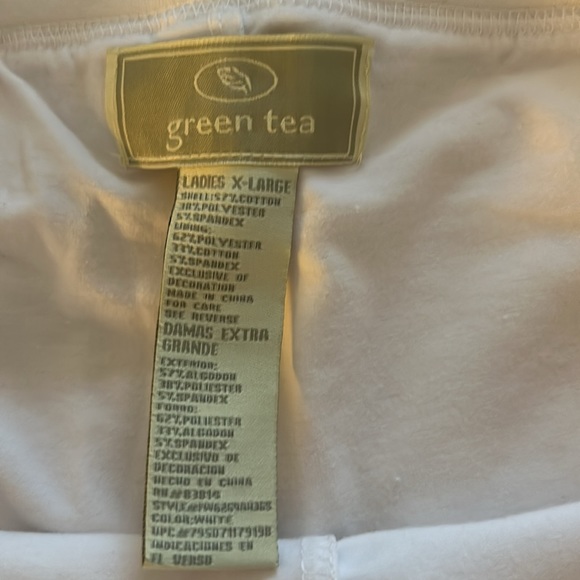 NWT Green Tea sz XL white tennis exercise skirt skort with drawstring waist - Picture 4 of 10